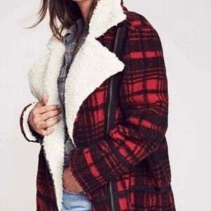 FAHERTY The Mountain Montana Moto‎ Coat Buffalo Plaid Women’s Size Small